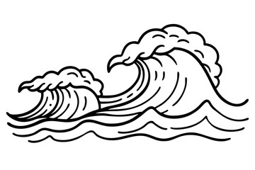 set of hand drawn wave