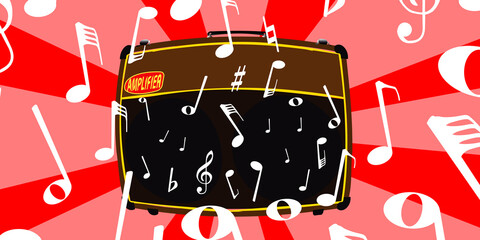 Musical Amplifer With Notation Widescreen