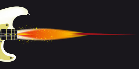 Rocket Guitar Wide Background