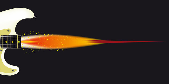 Rocket Guitar Wide Background