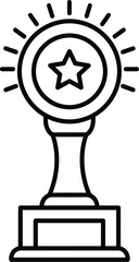 Award winning trophy vector illustration scalable icon for recognition and success