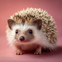 Obraz premium Adorable Hedgehog Posing: A captivating, photorealistic portrait of a charming hedgehog, showcasing its endearing features against a soft, inviting backdrop.