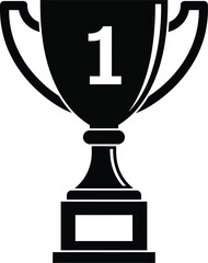 Elegant vector trophy illustration for first place and victory achievements eps icon
