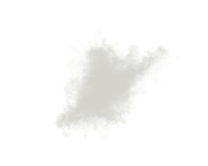 Light gray smoke cloud texture isolated on white background. Soft fog effect ideal for overlays, digital art, and atmospheric graphic design projects. Abstract mist illustration.