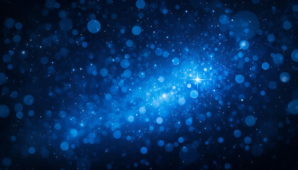 Abstract Bokeh Background with Deep Blue Tones
