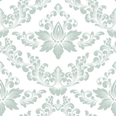 Damask modern seamless pattern element. Vintage classical old fashioned damask ornament, seamless texture for wallpapers, textile.