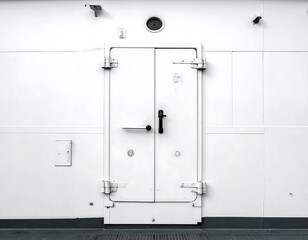 White door on white wall