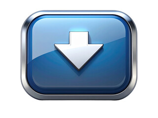 blue download icon on white background