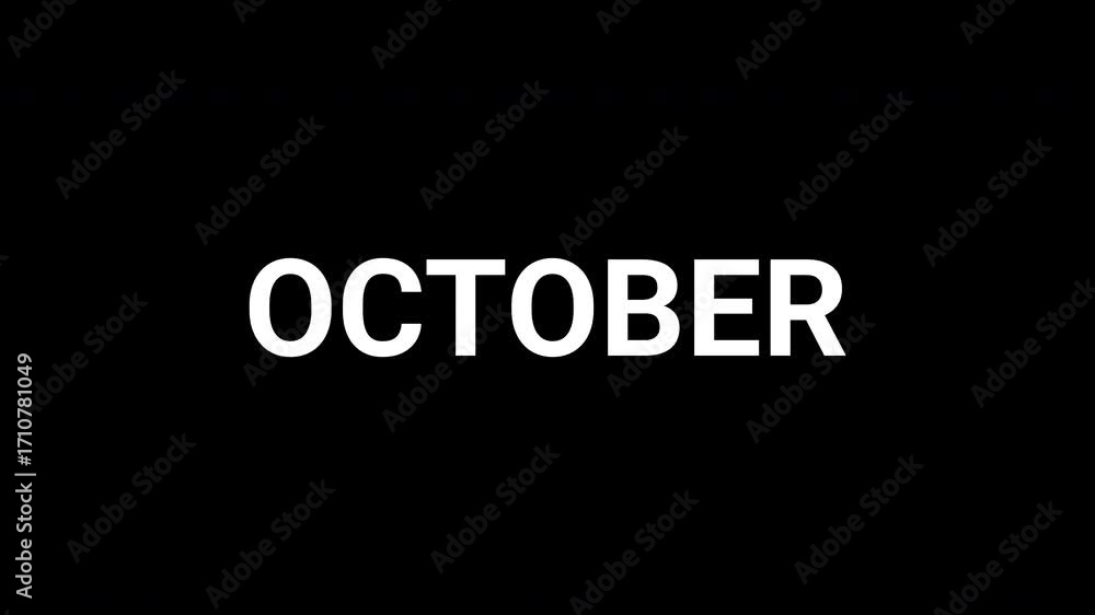 Aufkleber abstract october animation with black and white shapes creating a modern background. 4k text animate