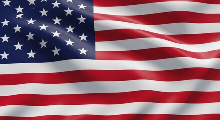 Fototapeta premium American Flag Waving Symbolizing Freedom and National Pride