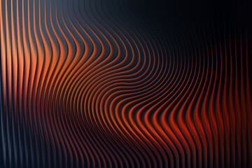 Illustration of abstract swirling lines with orange and dark background
