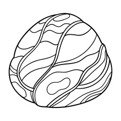 Seastone kids line art vector t shirt silhouette design, high-quality detailed artwork for adult coloring books, printable therapy, relaxation, and stress relief activity.