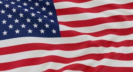 Obraz premium A Waving American Flag Symbolizing Freedom Patriotism and National Pride on a Windy Day