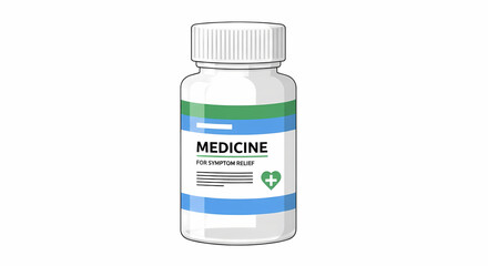 Obraz premium Medicine bottle for symptom relief