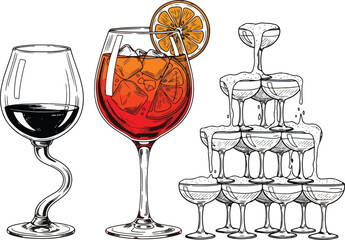 La Dolce Vita Italian Drink Drawings