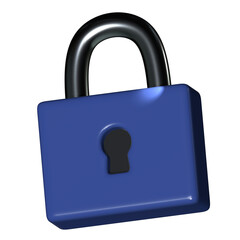 lock padlock 3D illustration