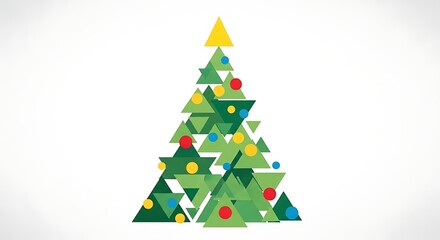 Obraz premium Abstract Geometric Christmas Tree Design