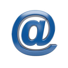 Blue at symbol isolated on transparent background