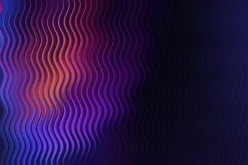 Illustration of wavy abstract lines with purple and orange gradient lighting