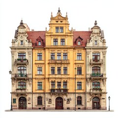 Naklejka premium Historical Building Facade: An exquisitely detailed facade of a historical building stands as a testament to timeless architecture.