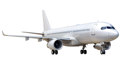 Commercial airplane isolated on transparent background, a symbol of modern air travel and global connectivity, showcasing its sleek design and powerful engines