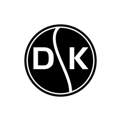 DK creative circle letter logo concept. DK letter design.
