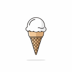  ice cream icon white background .generative ai