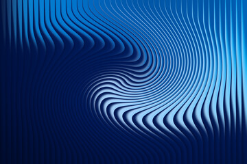 Illustration of twisted abstract blue lines with light and shadow effect