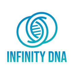 infinity dna flat minimalist logo design