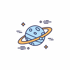  Planet with Ring Icon . generative ai