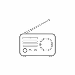  radio icon white background .generative ai