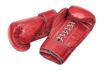 red boxing gloves in training session