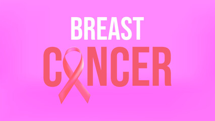 Breast Cancer Awareness Month. Pink ribbon symbol. Design postcard, banner, poster, and social media post. Vector illustration.