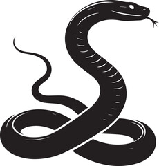 Fototapeta premium Striking black snake silhouette symbolizing danger and mystery art