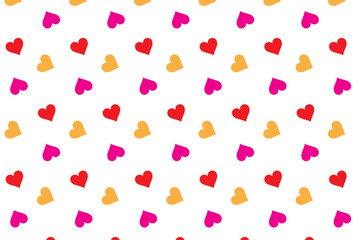 Modern abstract seamless pattern with colorful heart shapes. Romantic hand drawn vector design illustration background for surface design