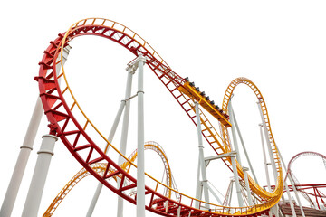 rollercoaster soaring through the sky
