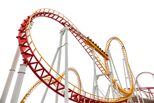 rollercoaster soaring through the sky
