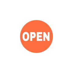 Open button isolated on white background 
