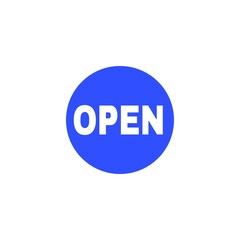Open button isolated on white background 