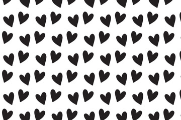 Fototapeta premium Hearts seamless pattern. Cute Hand-drawn nursery cartoon doodle in a pastel palette. Childish vector illustration, simple naive style. Perfect for printing fabrics, packaging, textiles, baby clothes 