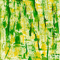 Bright green and yellow watercolor splash composition.