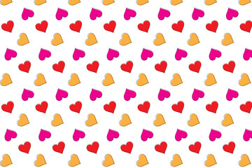 Modern abstract seamless pattern with colorful heart shapes. Romantic hand drawn vector design illustration background for surface design
