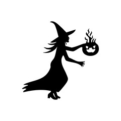 Fototapeta premium silhouette of a witch