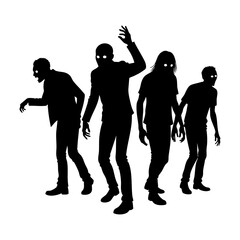 silhouette of a zombie