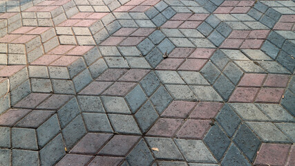 The arranged stone texture forms a specific pattern in a clean garden.