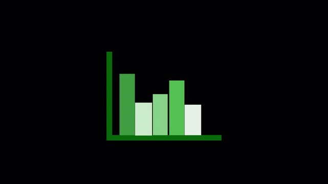 Fluctuation Data Bar Chart & Line Graph Animation on Alpha Channel
