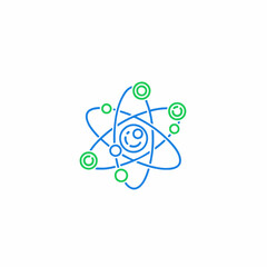 Atom Icon isolated on white background ,generative ai