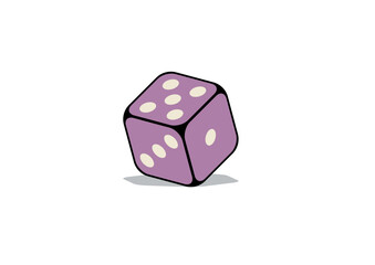 purple dice, vector 
