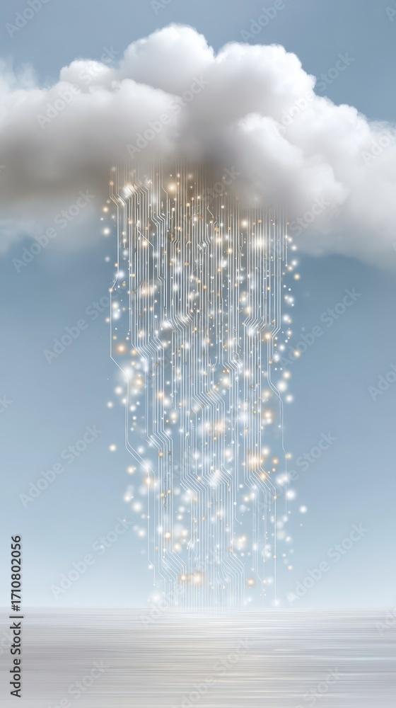 Aufkleber cybersecurity insights abstract cloud network visuals digital environment futuristic concept high-te