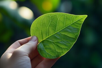 Green Leaf in Hand